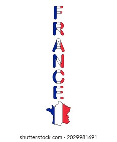 Mapa de la bandera de Francia Color. Ilustración vectorial del símbolo nacional. Diseño gráfico de elemento patriótico
