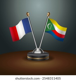 A tabela França e Comores sinaliza a relação com o plano de fundo do gradiente. Ilustração de vetor