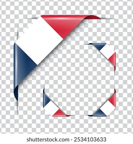 France corner national flag with shadow
