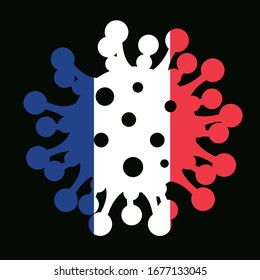 France coronovirus spread icon, country flag