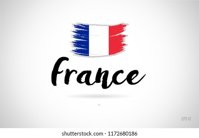 france country flag concept with grunge design suitable for a logo icon design