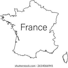 France Country Flag And Map Vector Art Design