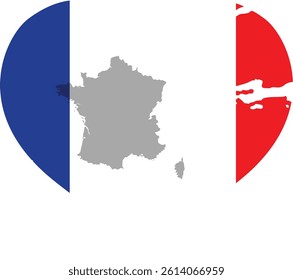 France Country Flag And Map Vector Art Design