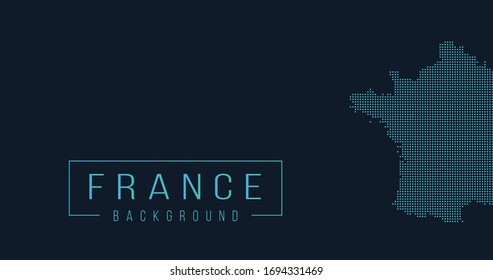 France country map backgraund made from halftone dot pattern, Vector illustration isolated on background