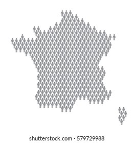 France country map made up of people icon