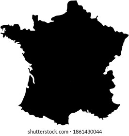 France country map vector illustration isolated black