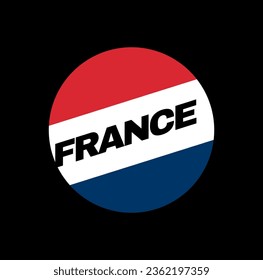 France Country name typography icon with flag color.