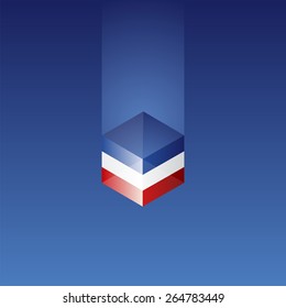 France cube flag blue background vector business brochure layout