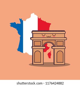 france culture card with arch of triumph