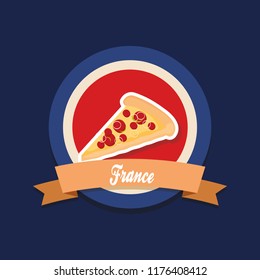 france culture card with pizza portion