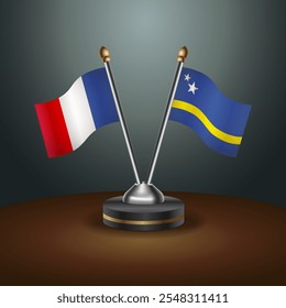 A tabela França e Curaçao sinaliza a relação com o plano de fundo do gradiente. Ilustração de vetor