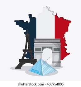 France design. Eiffel tower landmark. vector graphic