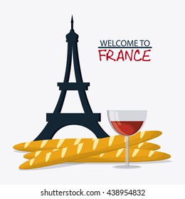 France design. Eiffel tower landmark. vector graphic