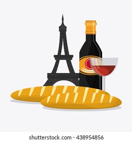 France design. Eiffel tower landmark. vector graphic