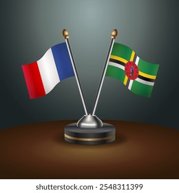 A tabela França e Dominica sinaliza a relação com o plano de fundo do gradiente. Ilustração de vetor