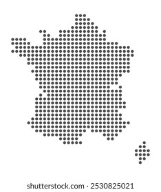 Francia - Mapa punteado. Mapa formado por puntos. Ilustración vectorial