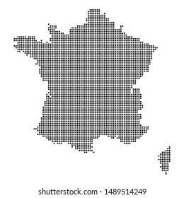 france dotted map, vector illustration