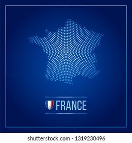 France dotted technology map. Modern data communication concept