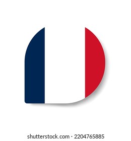 Francia soltó el icono de la bandera con sombra sobre fondo blanco.