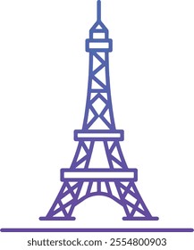 France Eiffel icon logo design