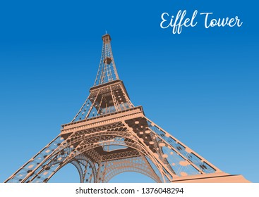 France Eiffel Tower 3d vector