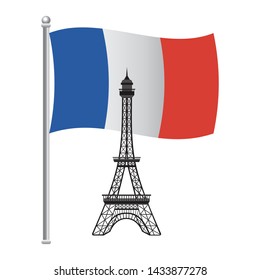 France eiffel tower design vector illustration