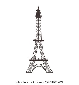 france eiffel tower isolated icon