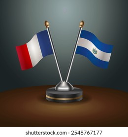 A tabela França e El Salvador sinaliza a relação com o plano de fundo gradiente. Ilustração de vetor