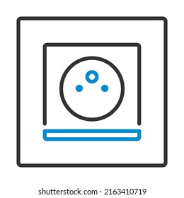 France Electrical Socket Icon. Editable Bold Outline With Color Fill Design. Vector Illustration.