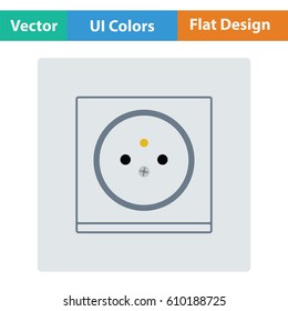 France electrical socket icon. Flat design. Vector illustration.