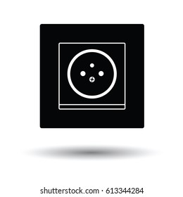 France electrical socket icon. White background with shadow design. Vector illustration.