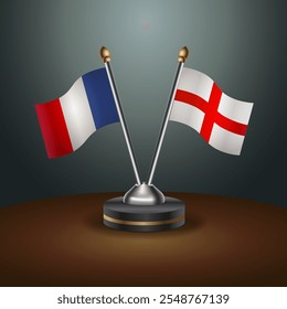 A tabela da França e da Inglaterra sinaliza a relação com o plano de fundo gradiente. Ilustração de vetor