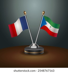 La tabla de Francia y Guinea Ecuatorial señala la relación con el fondo de gradiente. Ilustración vectorial