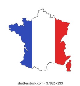 France euro championship 2016 flag design. Football background. Isolated France map with official colors. France tournament flag. Vector design.