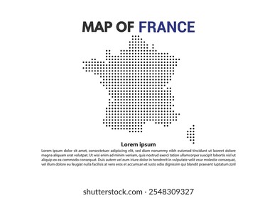 France Europe country Map Island Dotted Style Flat Vector Design Editable . Suitable for Content Element or background modern