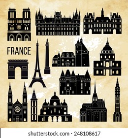 France famous landmark. Detailed vector illustration