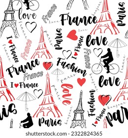 France fashion background Art word seamless pattern, background, surface textures