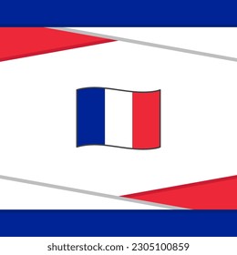 Plantilla de diseño de fondo de resumen de bandera francesa. Cartel del Día de la Independencia de Francia en medios sociales. Vector de Francia