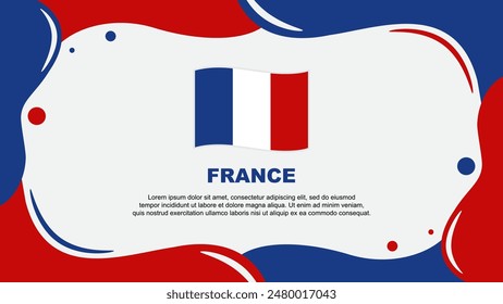 France Flag Abstract Background Flat Design Template. France Independence Day Banner Wallpaper Vector Illustration. France Banner