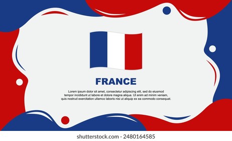 France Flag Abstract Background Flat Design Template. France Independence Day Banner Wallpaper Vector Illustration. France Background