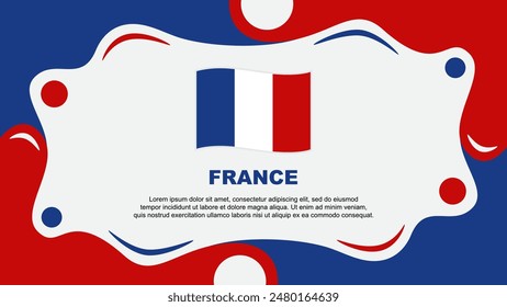 France Flag Abstract Background Flat Design Template. France Independence Day Banner Wallpaper Vector Illustration. France Template