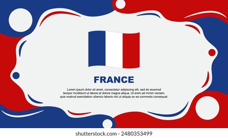 France Flag Abstract Background Flat Design Template. France Independence Day Banner Wallpaper Vector Illustration. France Vector