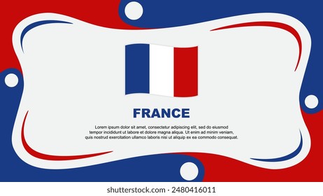 France Flag Abstract Background Flat Design Template. France Independence Day Banner Wallpaper Vector Illustration. France Independence Day