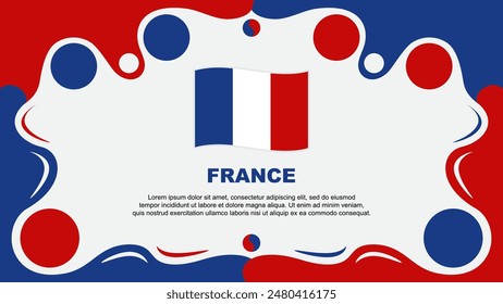 France Flag Abstract Background Flat Design Template. France Independence Day Banner Wallpaper Vector Illustration. France