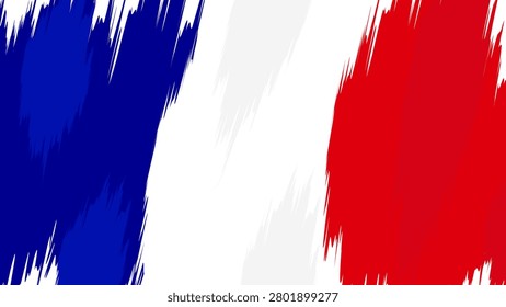 France flag background with abstract blue, white and red grunge brush strokes texture, suitable for sports templates, banners, travel posters, covers, web and pages