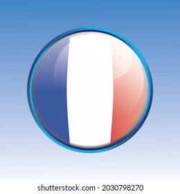 FRANCE FLAG IN BEVEL CIRCLE FRAME