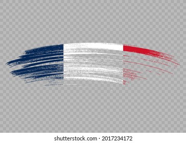 France flag with brush paint textured isolated  on png or transparent  background,Symbol of France, template for banner,card,advertising ,promote,web design,vector, top gold winner sport country   