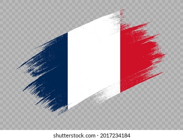 France flag with brush paint textured isolated  on png or transparent  background,Symbol of France, template for banner,card,advertising ,promote,web design,vector, top gold winner sport country   