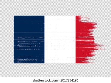 France flag with brush paint textured isolated  on png or transparent  background,Symbol of France, template for banner,card,advertising ,promote,web design,vector, top gold winner sport country   