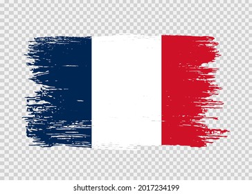 France flag with brush paint textured isolated  on png or transparent  background,Symbol of France, template for banner,card,advertising ,promote,web design,vector, top gold winner sport country   